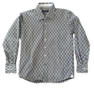 Robert Graham Boys Black and White Checkered Shirt Unique Design Size S (8)